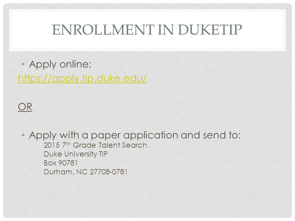 Apply on paper research statements duke university